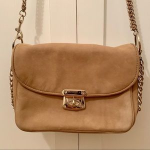 REISS suede shoulder handbag